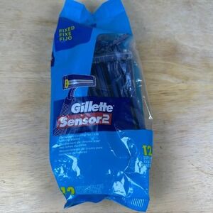 Gillette Sensor2 2-Blade Fixed Disposable Razors 12 Count SEALED Grooming Travel